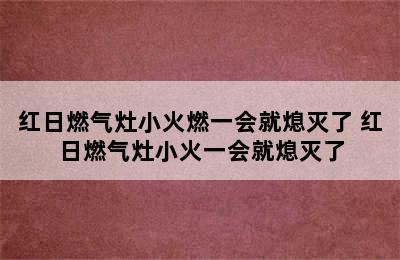 红日燃气灶小火燃一会就熄灭了 红日燃气灶小火一会就熄灭了